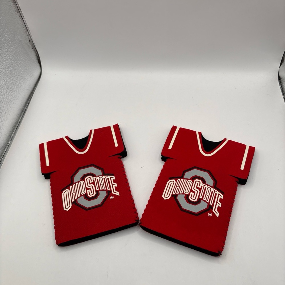 Pair Of (2) Ohio State Buckeyes Foam Bottle Jersey Coozie Logo -NCAA Big Ten.